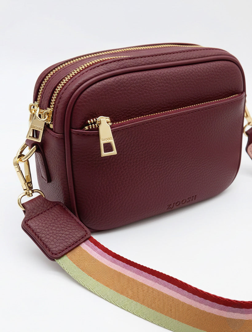 Ruby London Cross Body Bag - Burgundy