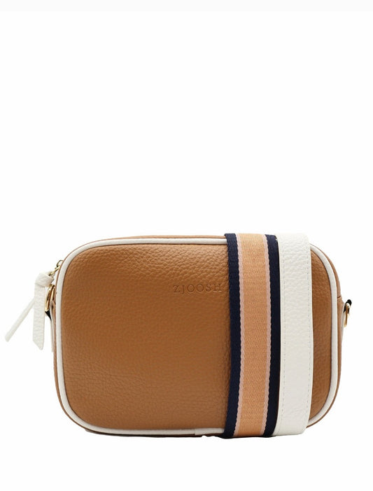 Ruby Sports Cross Body Bag Dual Tone – Tan White