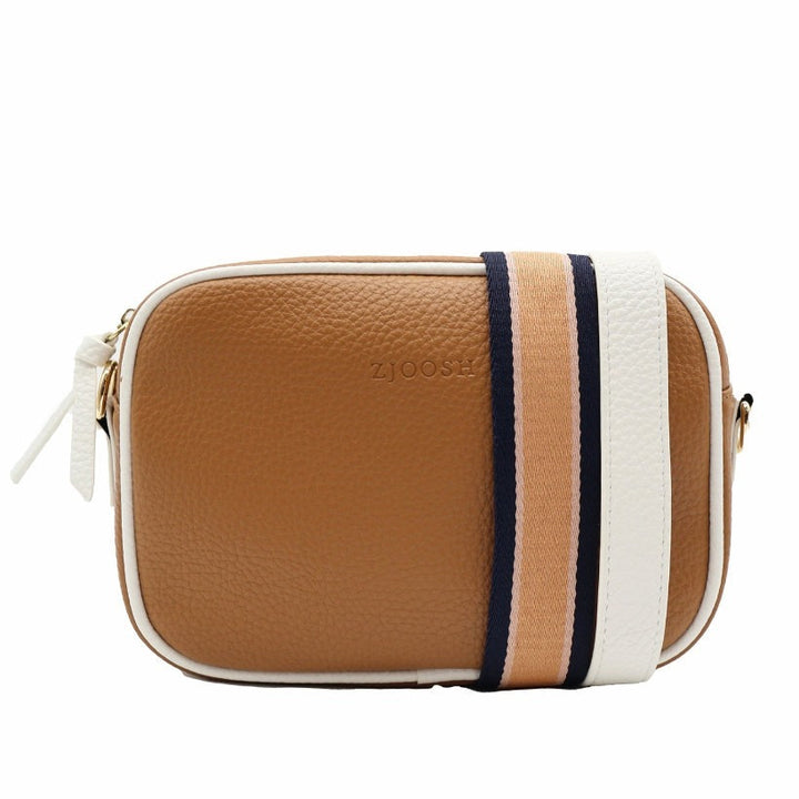 Ruby Sports Cross Body Bag Dual Tone – Tan White