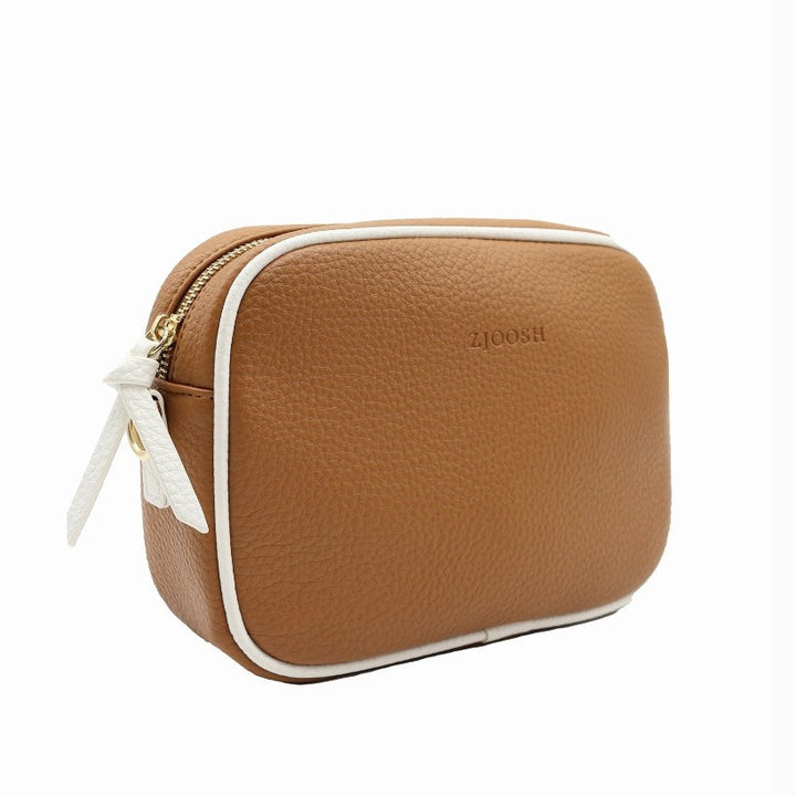 Ruby Sports Cross Body Bag Dual Tone – Tan White