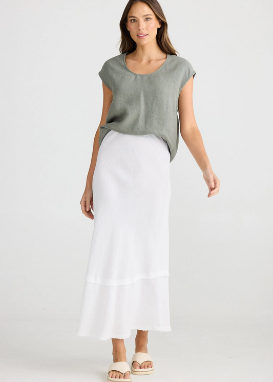 Pisa Linen Skirt - White