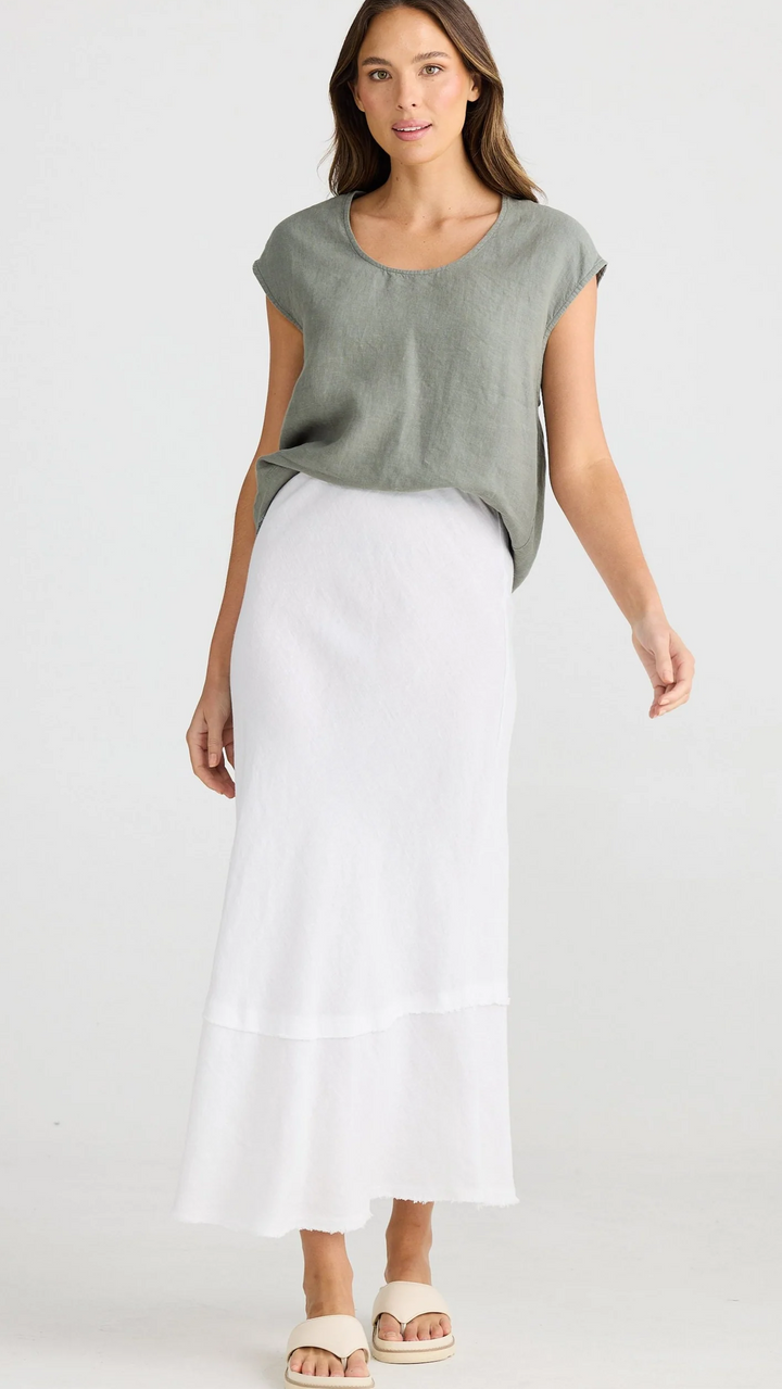 Pisa Linen Skirt - White