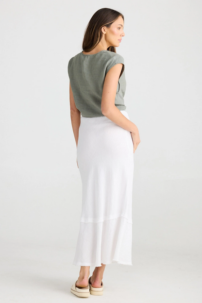 Pisa Linen Skirt - White