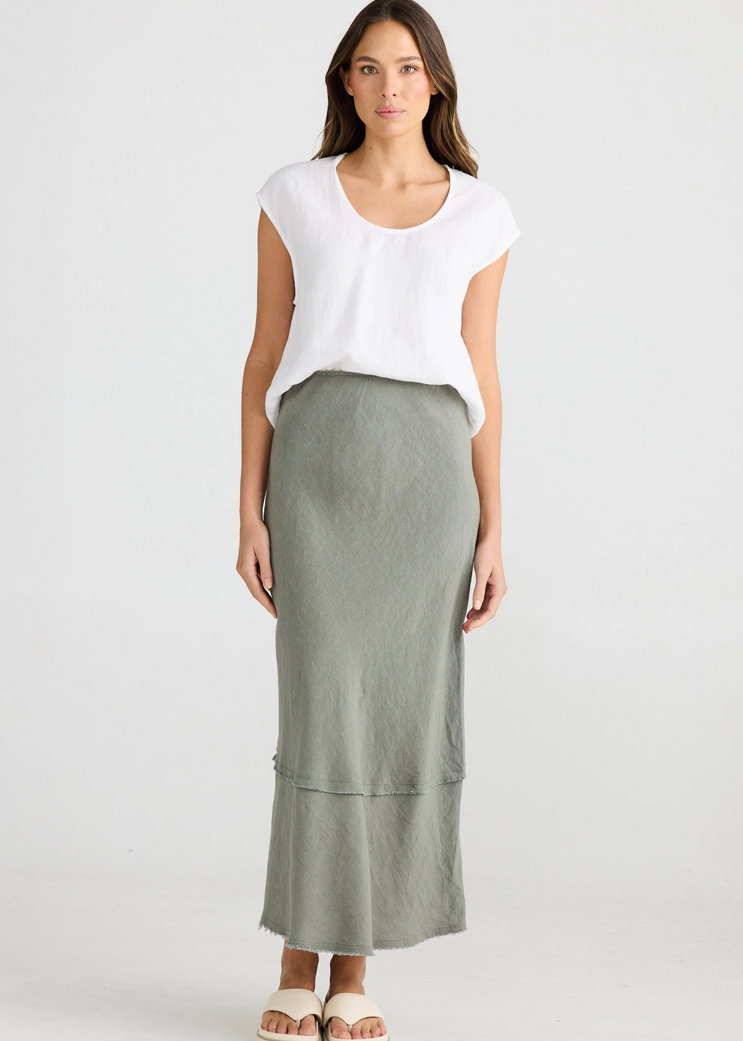 Pisa Linen Skirt - Pistachio