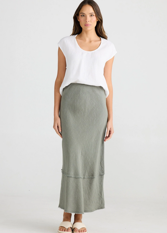 Pisa Linen Skirt - Pistachio