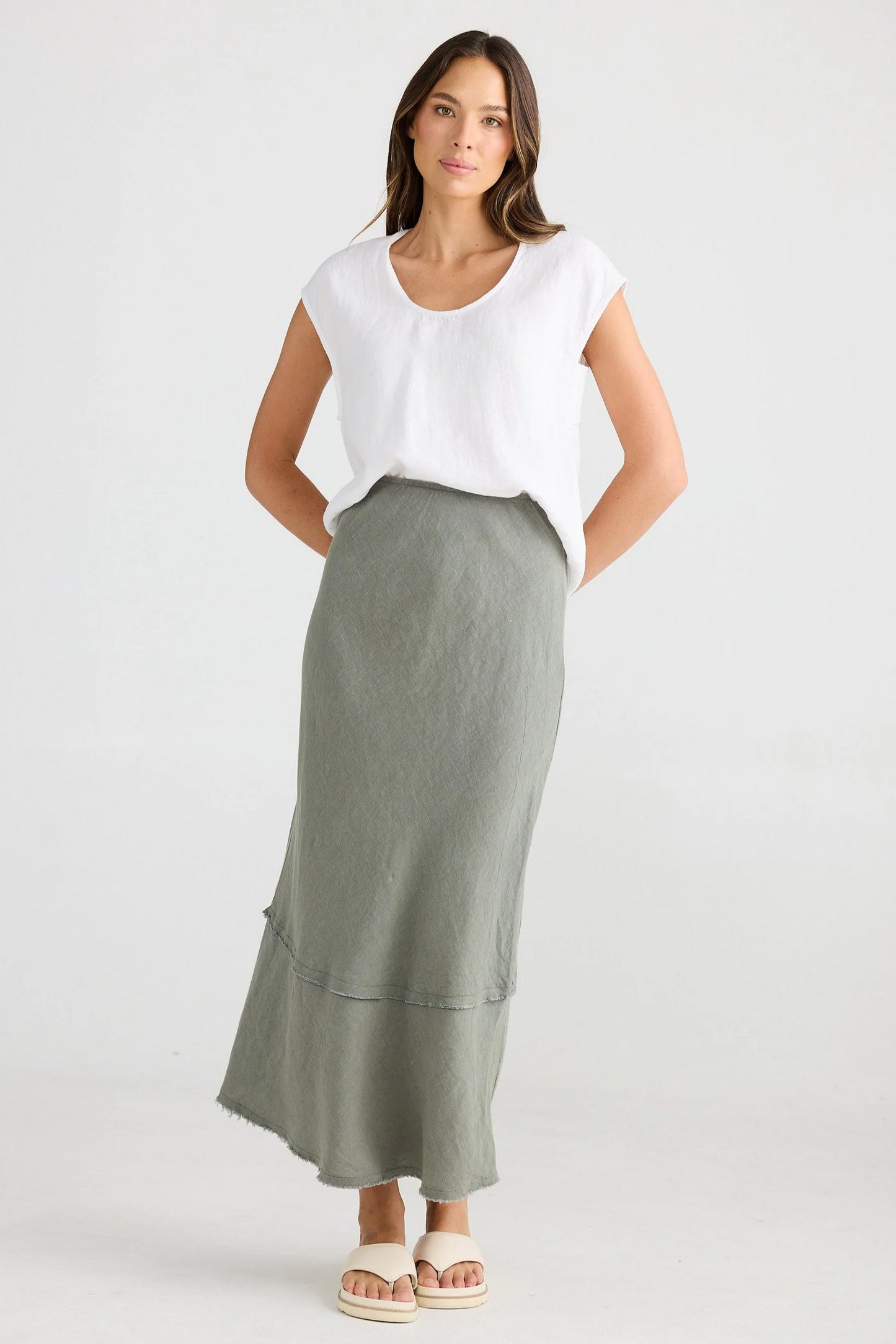 Pisa Linen Skirt - Pistachio