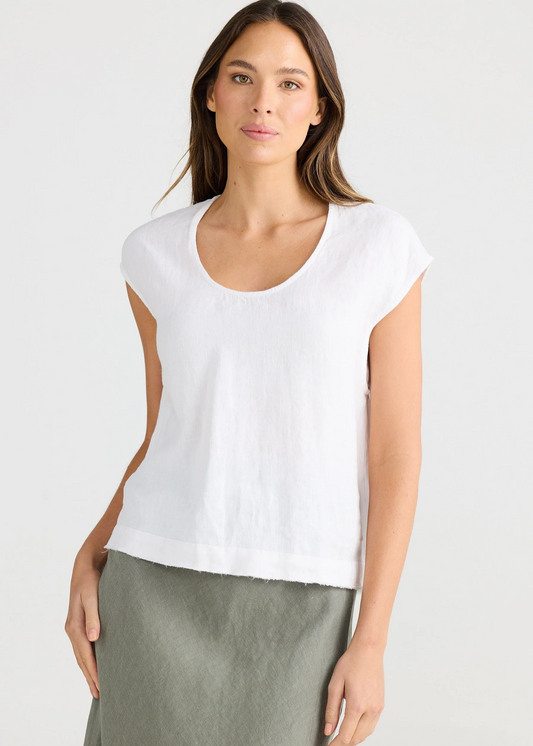 Pisa Linen Top - White