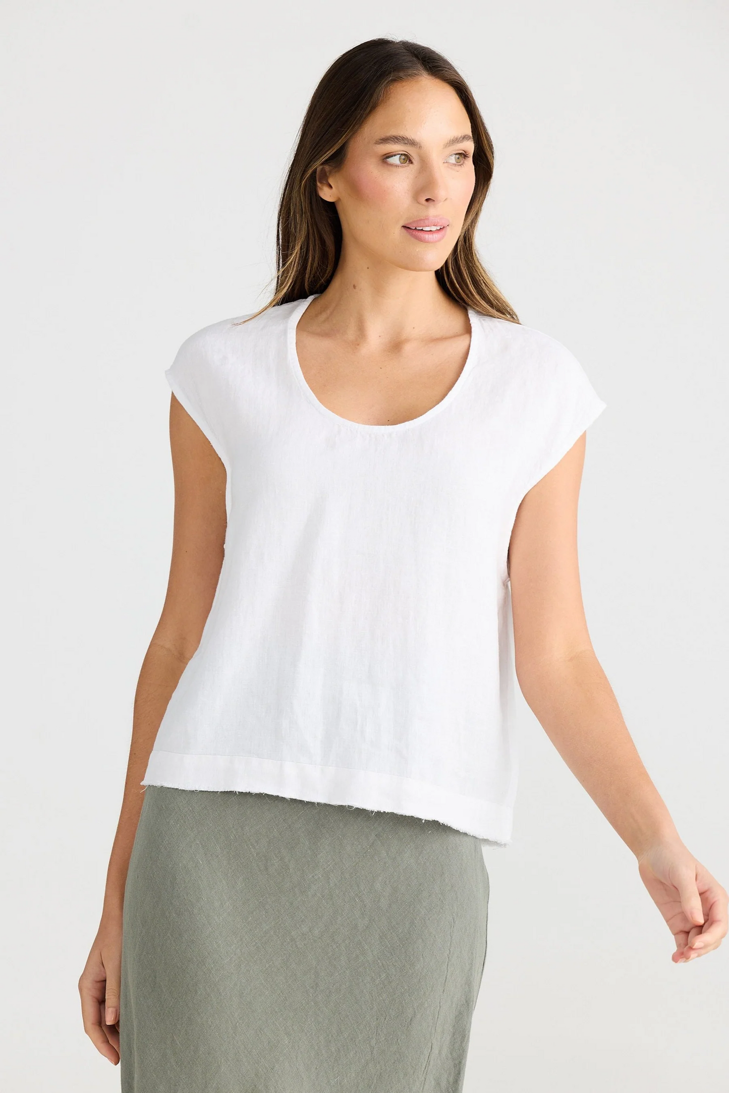 Pisa Linen Top - White