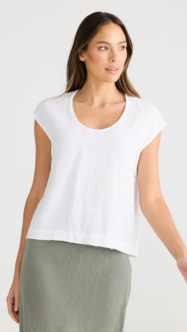 Pisa Linen Top - White