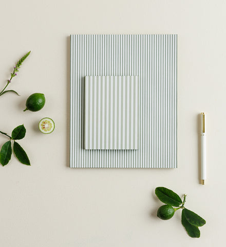 Petite Notebook - Sage Stripe