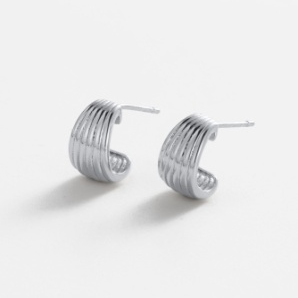 Sasha Hoop Small – Silver by Zafino