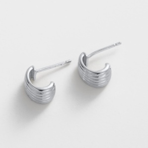 Sasha Hoop Small – Silver by Zafino