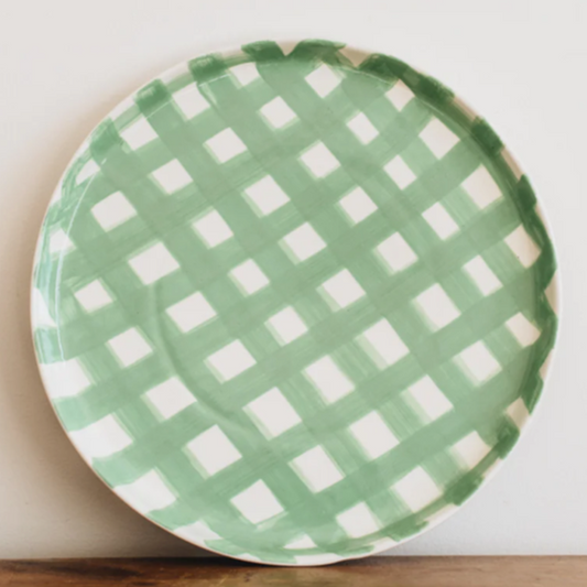 Gingham Platter - Mint Green