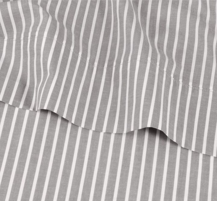 Modella Oxford Stripe Sheet Set (Double) - Grey