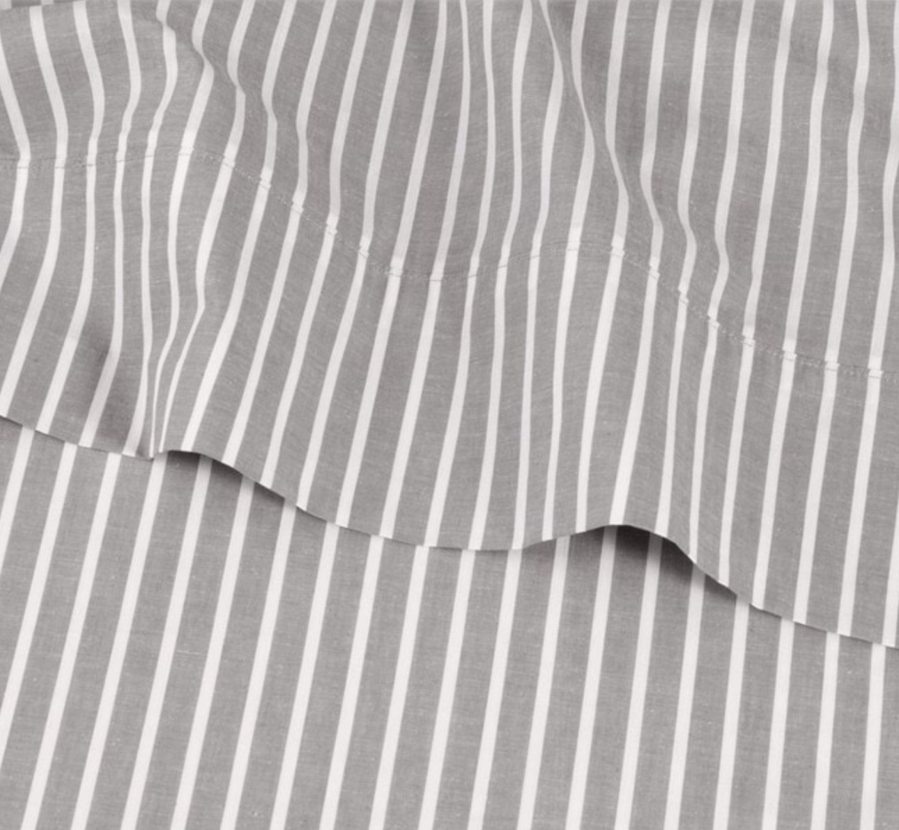 Modella Oxford Stripe Sheet Set (Super King) - Grey