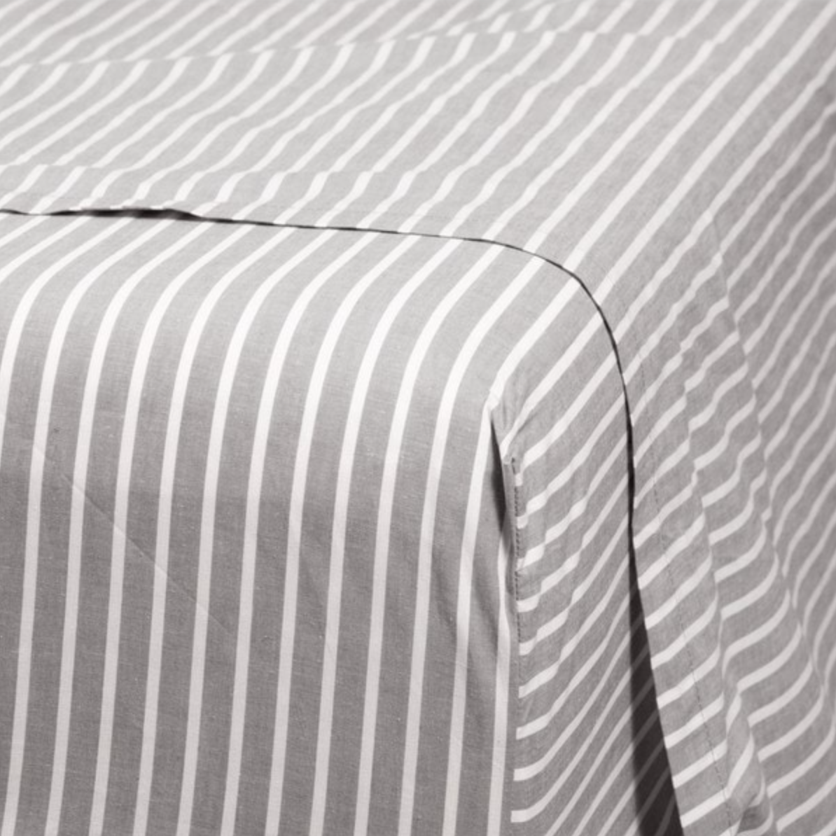 Modella Oxford Stripe Sheet Set (Super King) - Grey