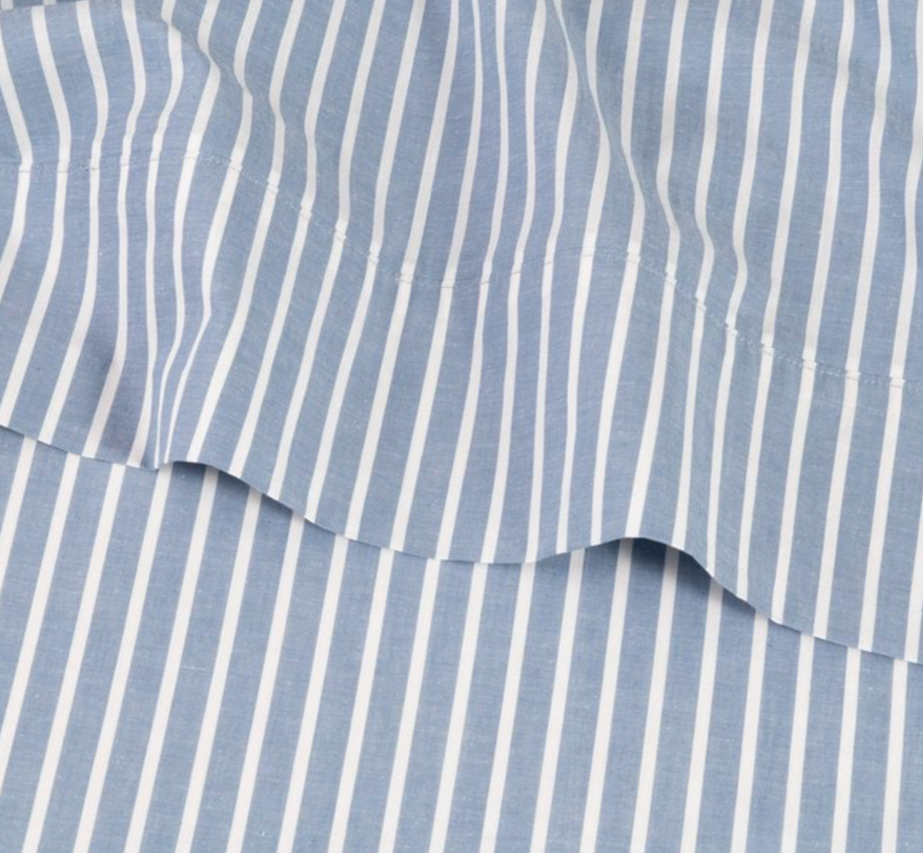 Modella Oxford Stripe Sheet Set (Super King) - Chambray