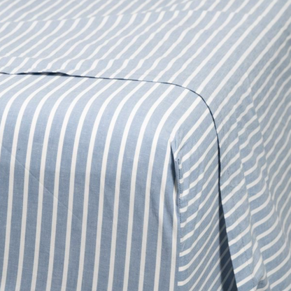 Modella Oxford Stripe Sheet Set (Single) - Chambray
