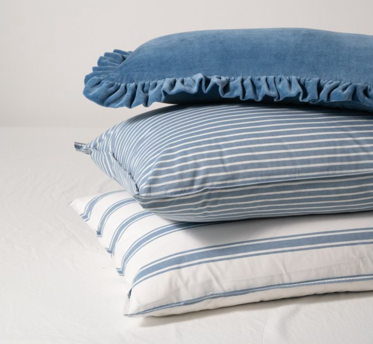 Modella Oxford Stripe Sheet Set (Super King) - Chambray