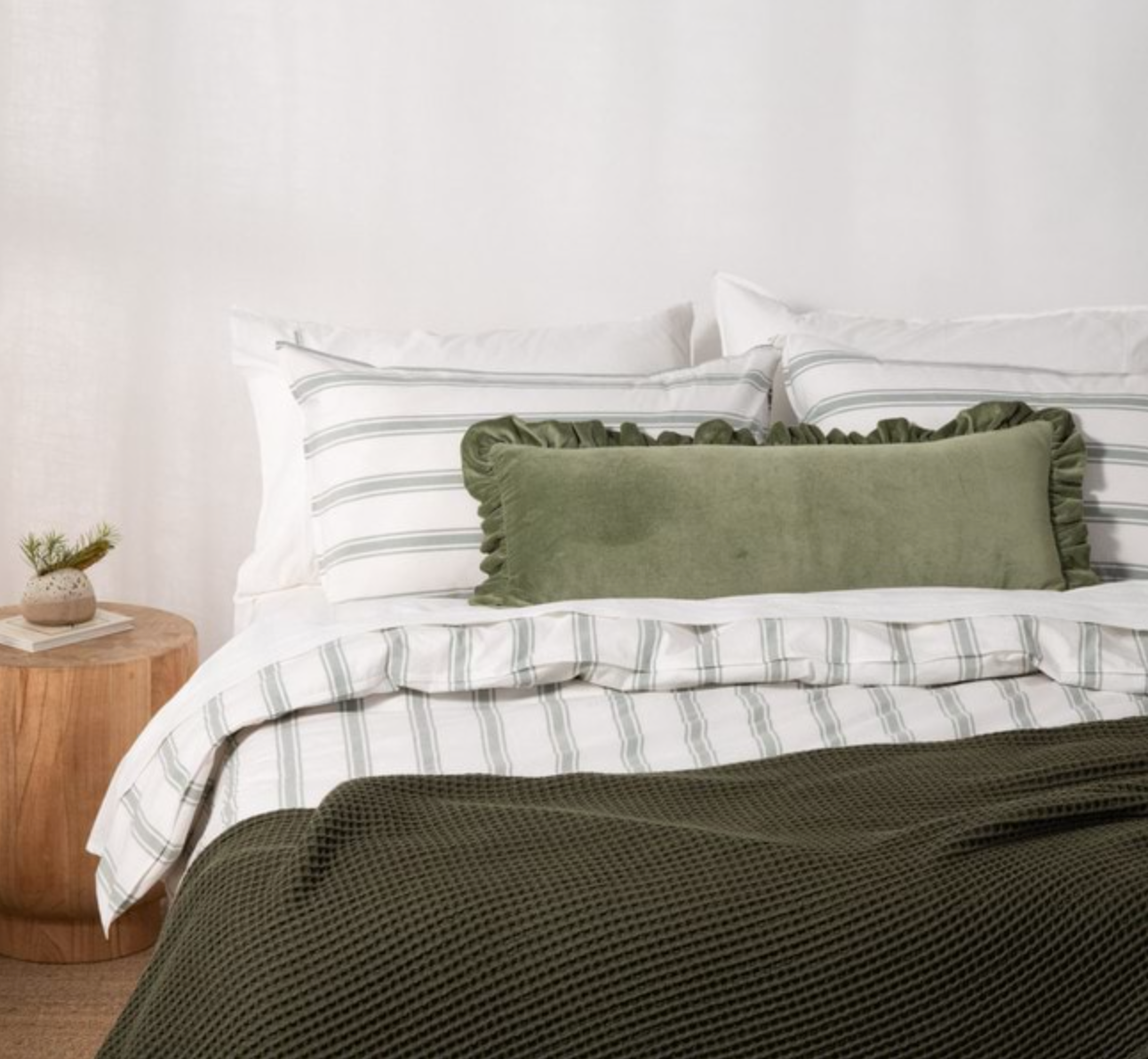 Modella Resort Stripe Quilt Cover Set (Double) - Gum