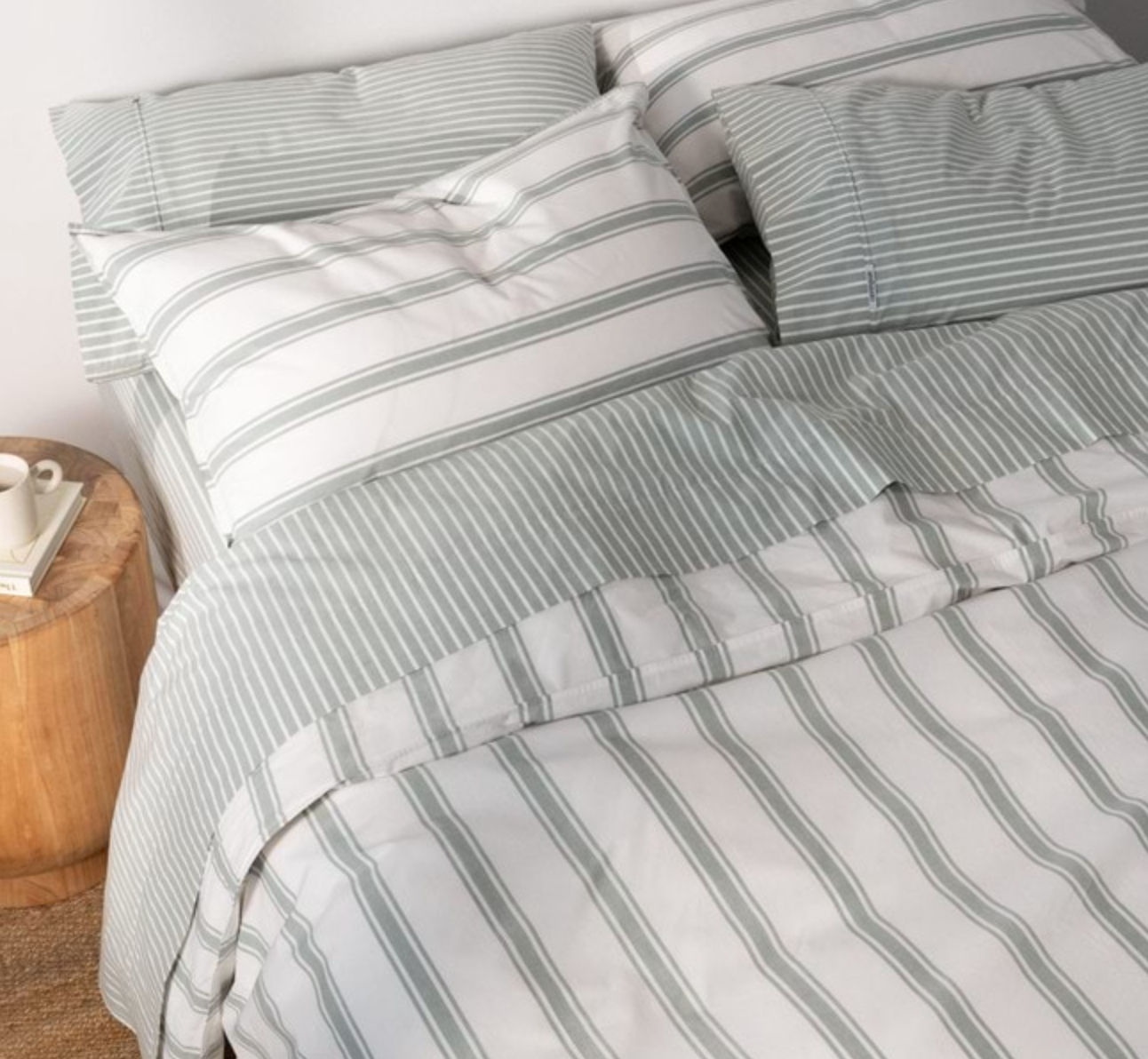 Modella Resort Stripe Quilt Cover Set (Double) - Gum