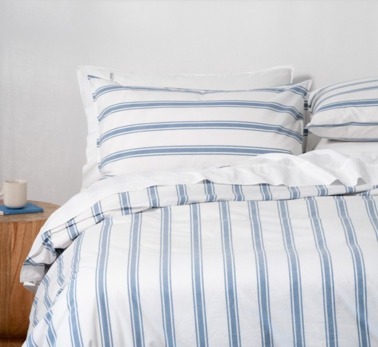 Modella Resort Stripe Quilt Cover Set (Super King) - Chambray