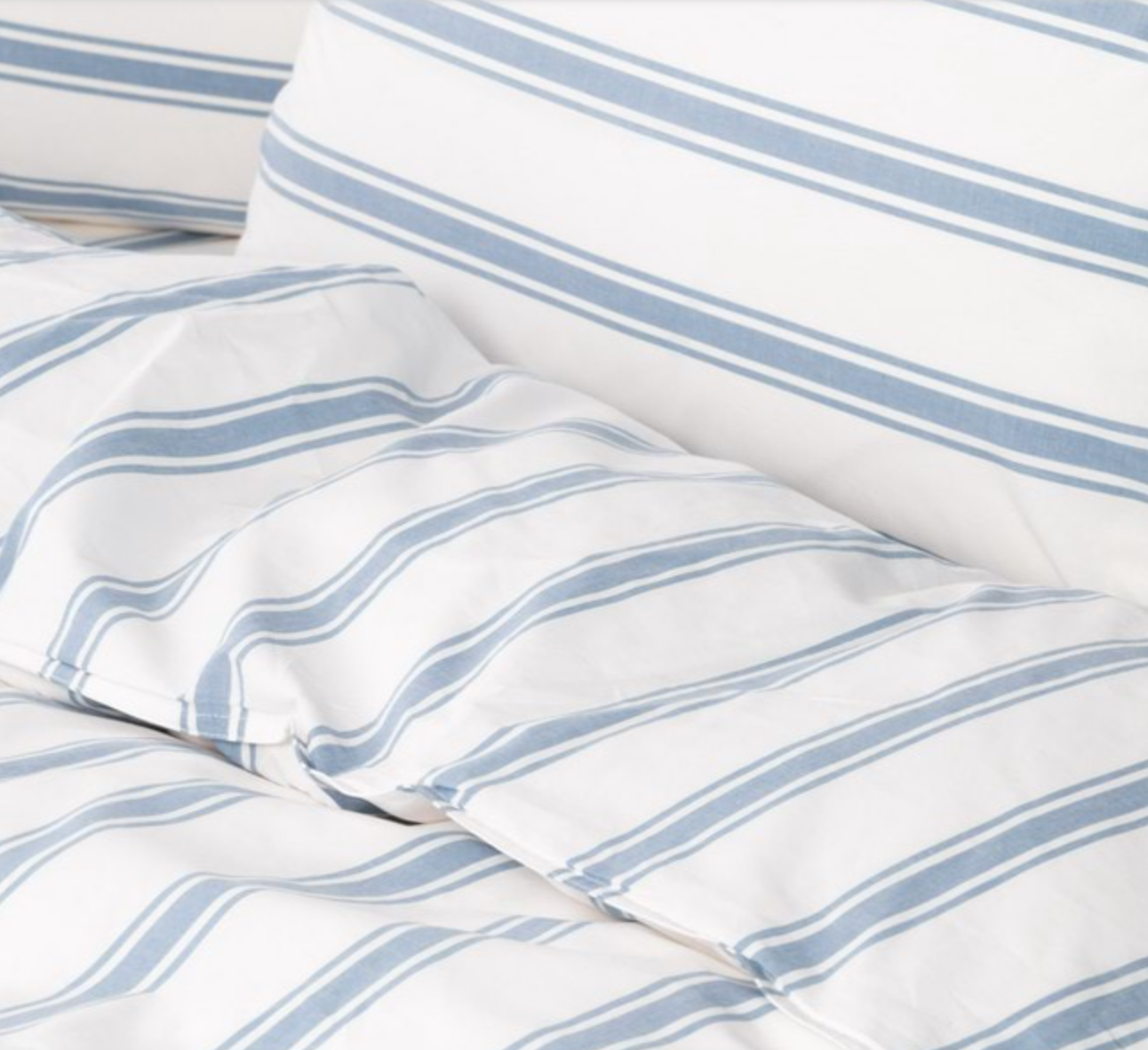Modella Resort Stripe Quilt Cover Set (Super King) - Chambray