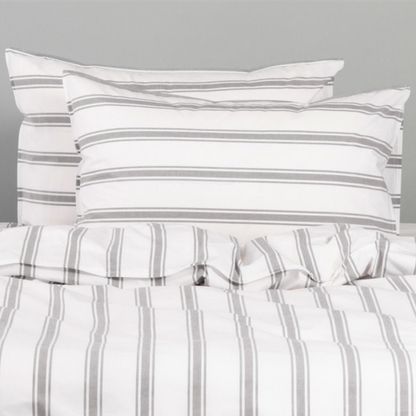 Modella Resort Stripe Quilt Cover Set (Queen) - Grey