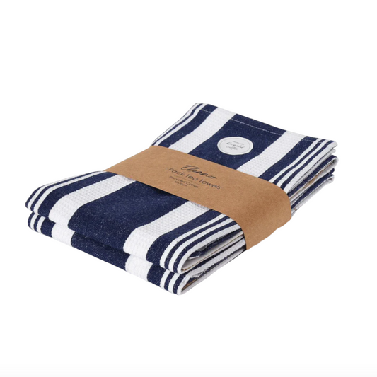 Eleanor Tea Towel Set - Navy