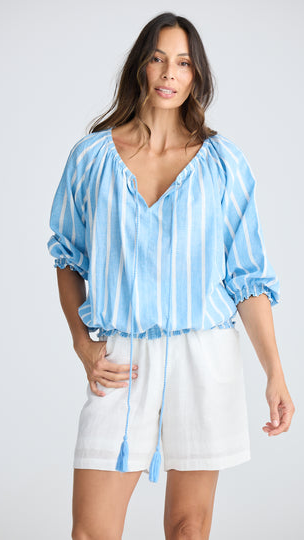 Seaside Top - Jaali Stripe
