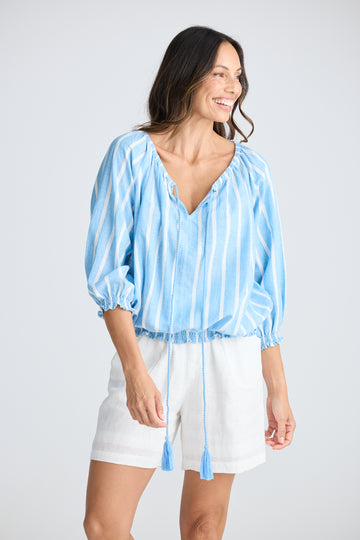 Seaside Top - Jaali Stripe