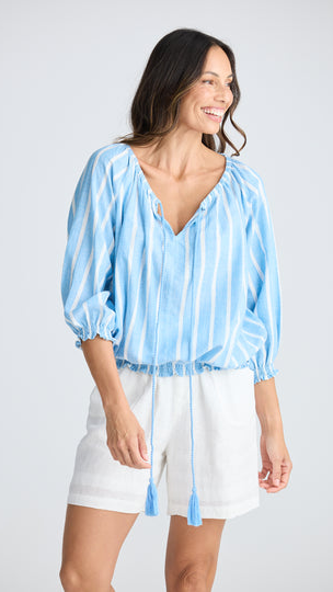 Seaside Top - Jaali Stripe