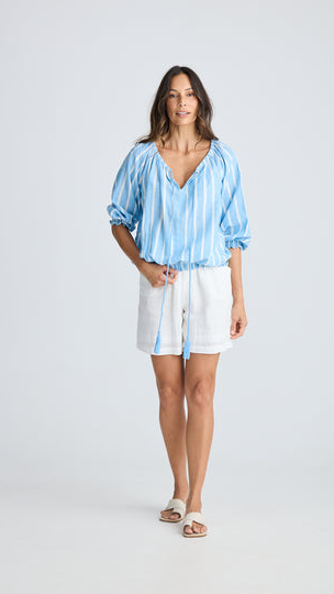 Seaside Top - Jaali Stripe