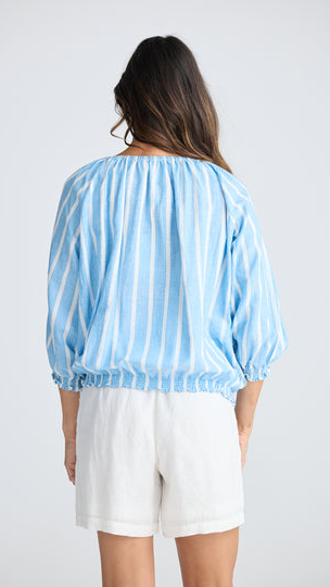 Seaside Top - Jaali Stripe
