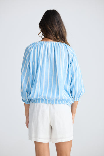 Seaside Top - Jaali Stripe