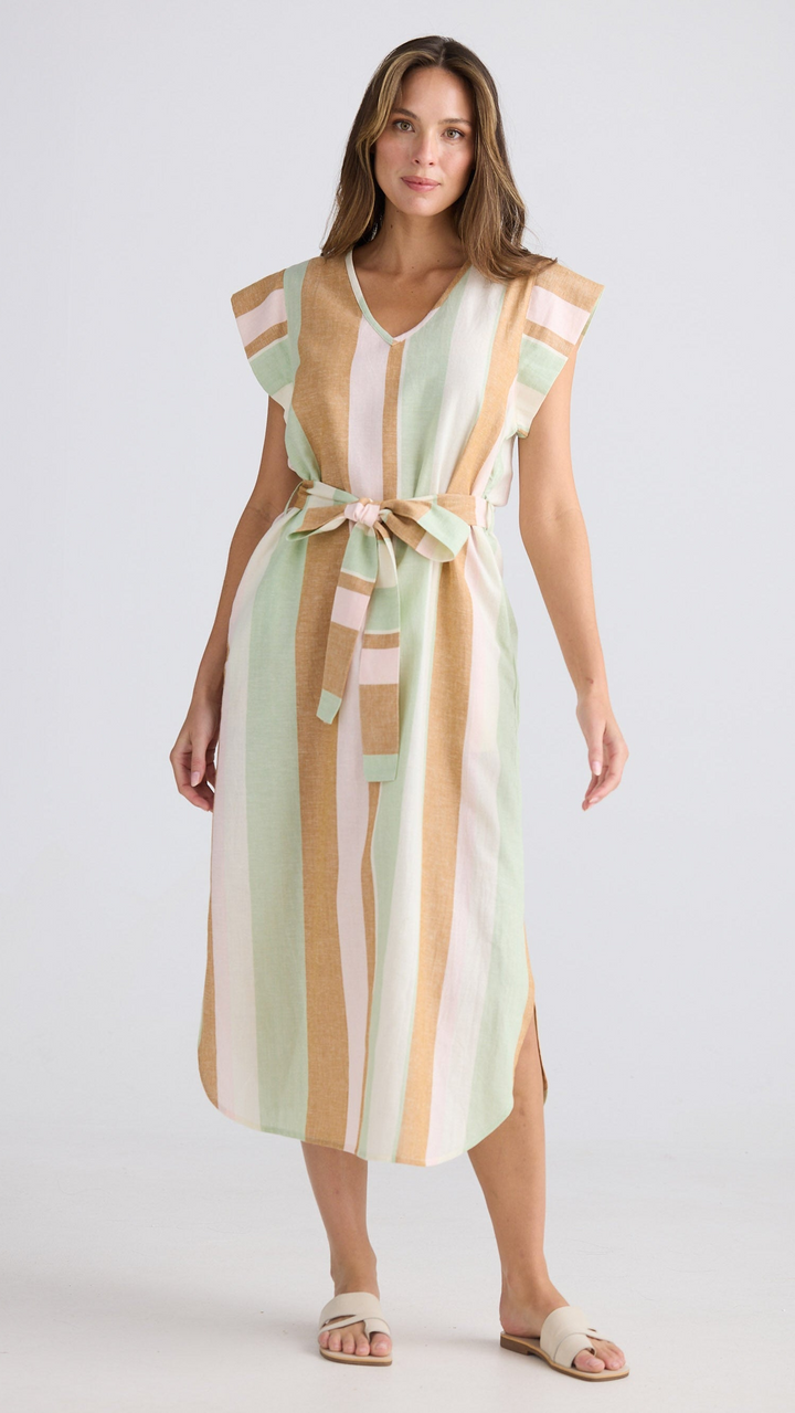 Sebou Dress - Melon Field Stripe