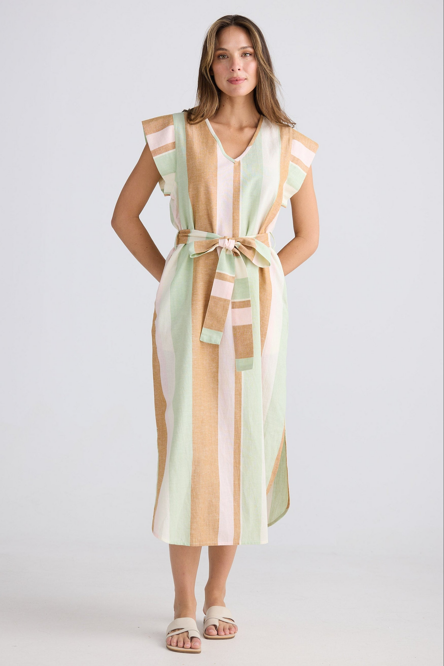 Sebou Dress - Melon Field Stripe