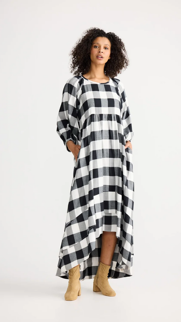 Sela Dress - Black &amp; White Check