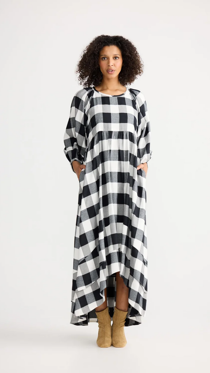 Sela Dress - Black &amp; White Check