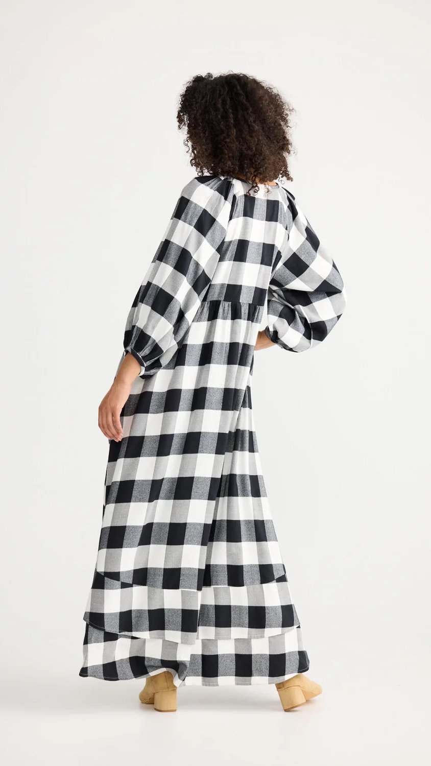 Sela Dress - Black &amp; White Check