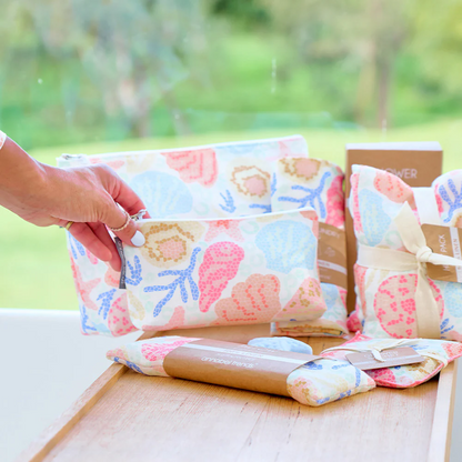 Large Linen Cosmetic Bag - Shelly Beach