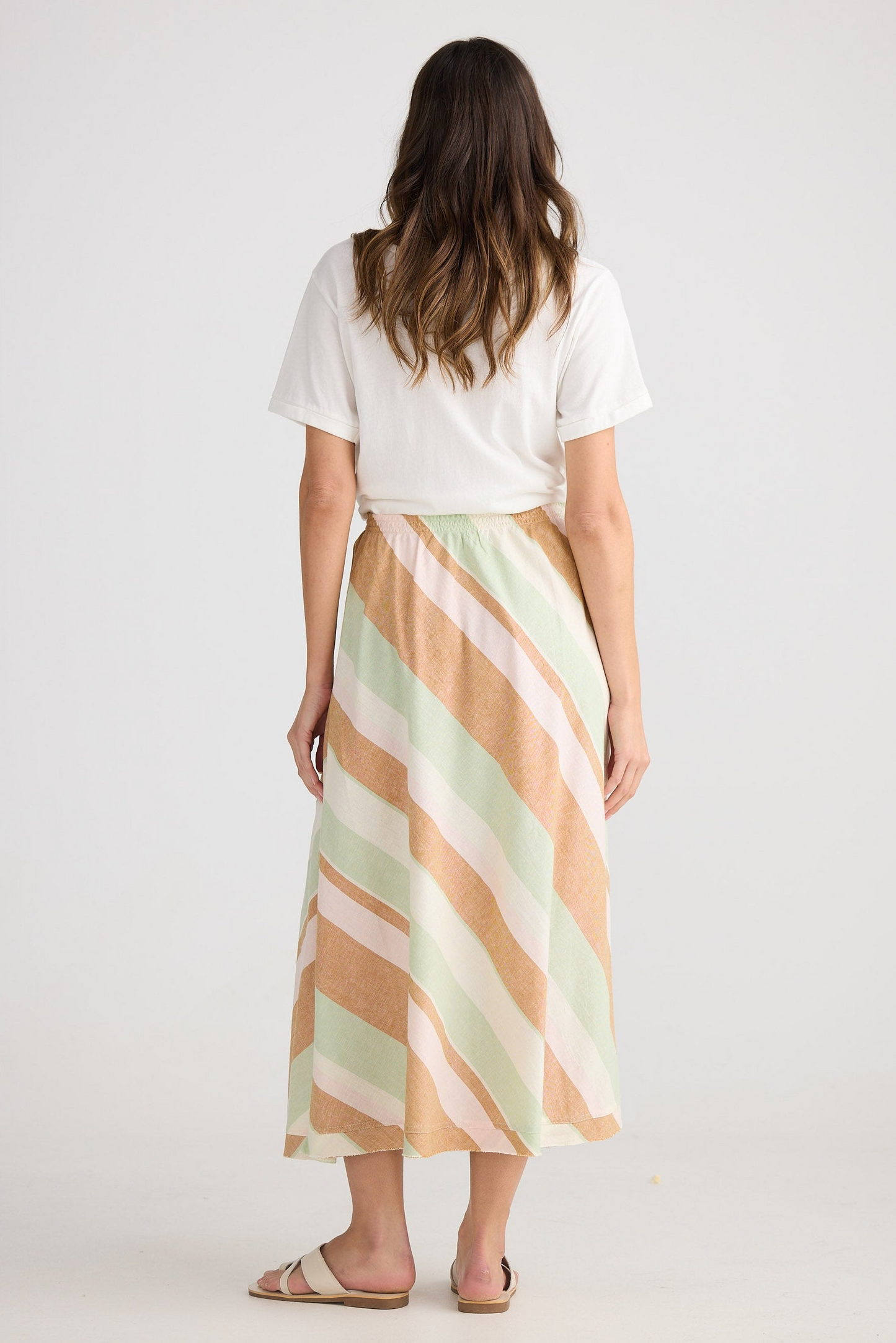 Sicily Skirt - Melon Field Stripe