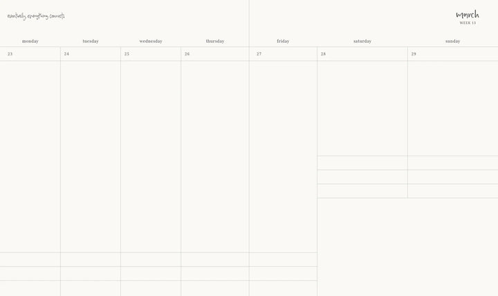 2026 Signature Weekly Vertical Planner - Clementine