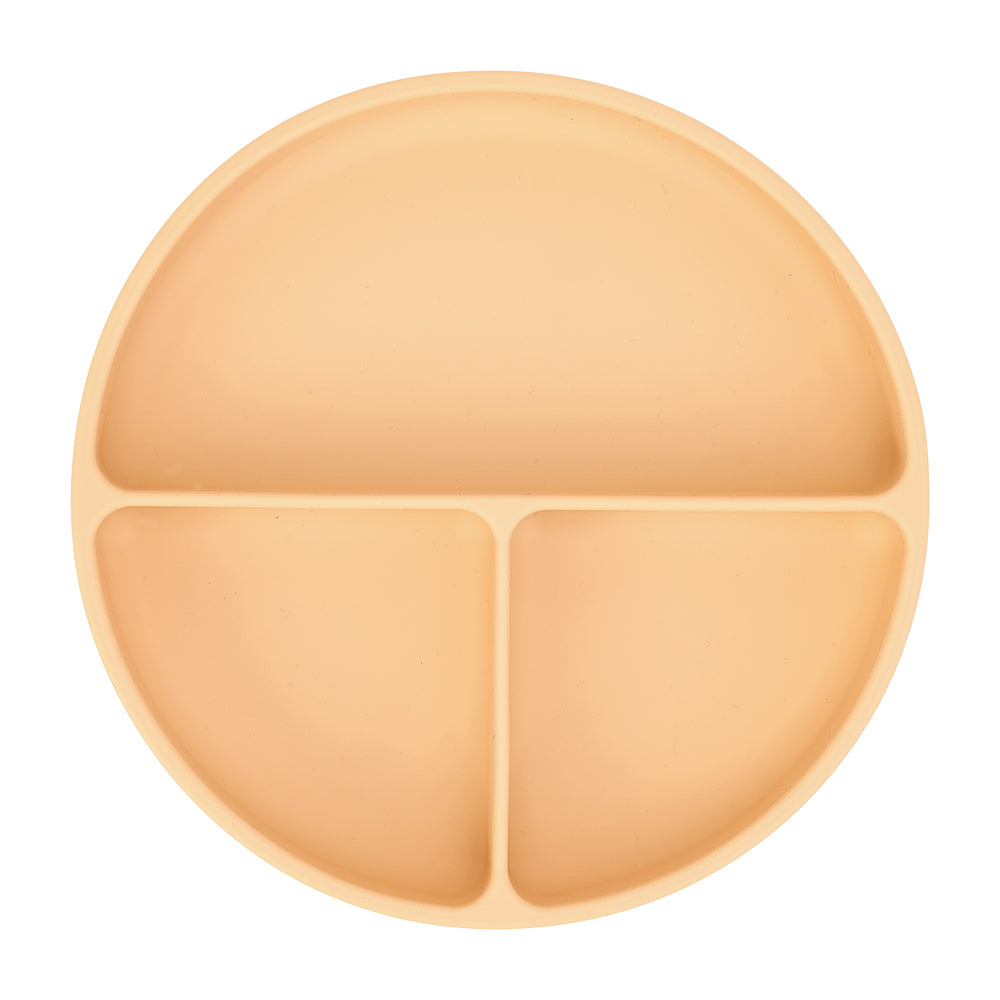 Silicone Suction Divided Plate - Caramel