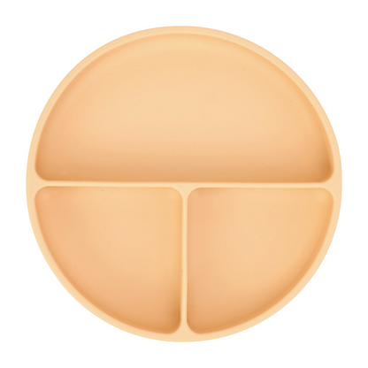 Silicone Suction Divided Plate - Caramel