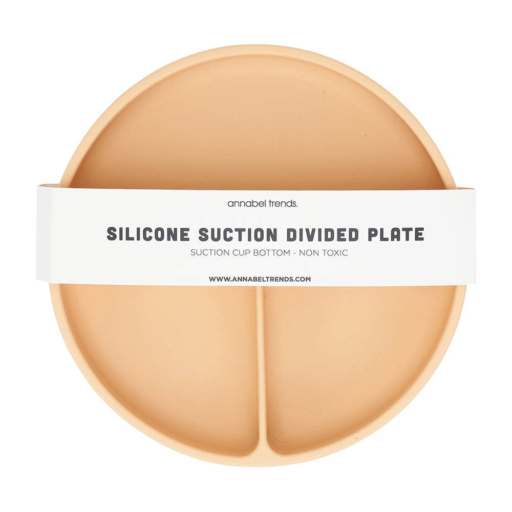 Silicone Suction Divided Plate - Caramel