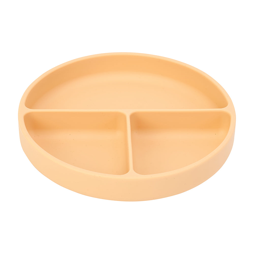 Silicone Suction Divided Plate - Caramel