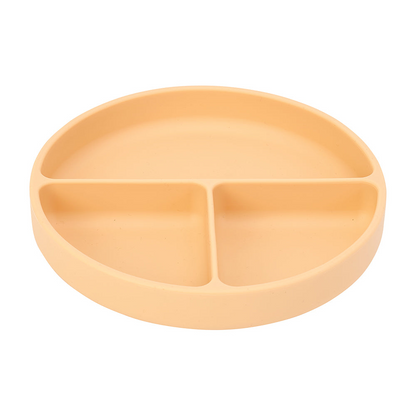 Silicone Suction Divided Plate - Caramel