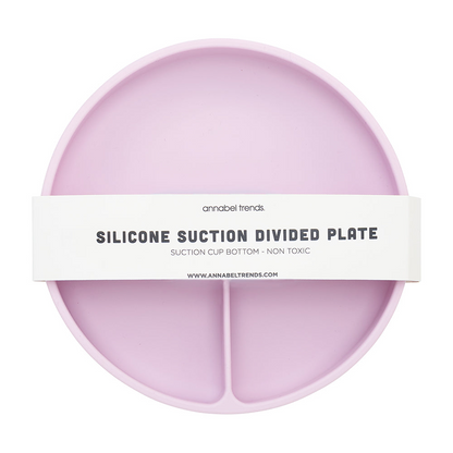 Silicone Suction Divided Plate - Lilac