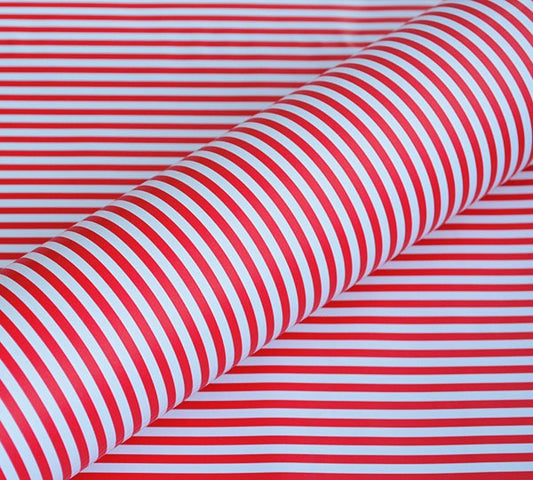 Slimline Stripe Gift Wrap - Red On White
